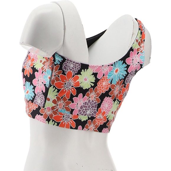 NWT WVVY BT FITTY BRITTTTY POWER ONE SHOULDER BRA BLACK FLORAL PRINT MEDIUM - Picture 4 of 12